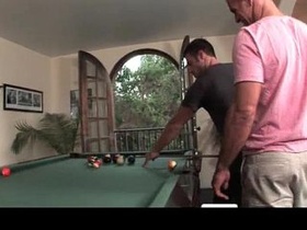 Sizzling gay sex during pool match gay porn